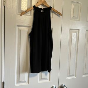 Shein high neck tank top with eyelet drop back closure.